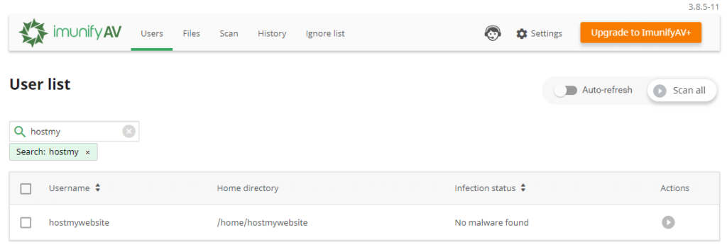 imunify AV Scan Report