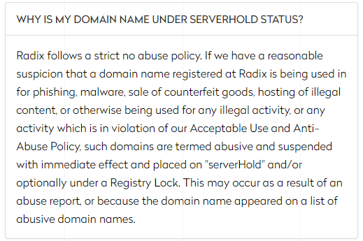 Why Is My Domain Name Under the Server Hold Status