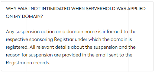 Why Was I Not Intimidated When Server Hold Was Applied to My Domain