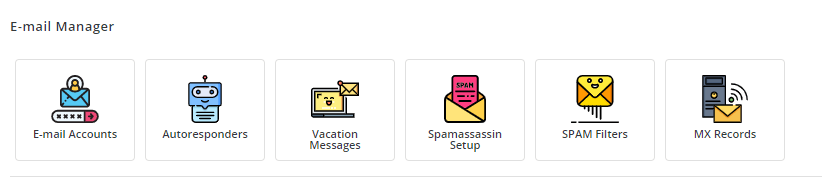 E-mail Accounts Icon in DirectAdmin
