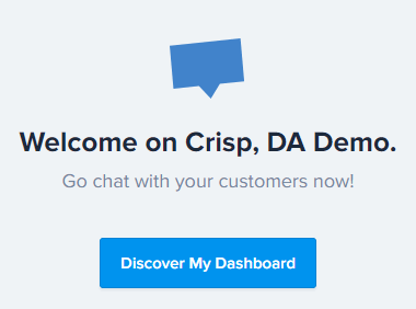 Crisp Chat Signed Up Welcome Message