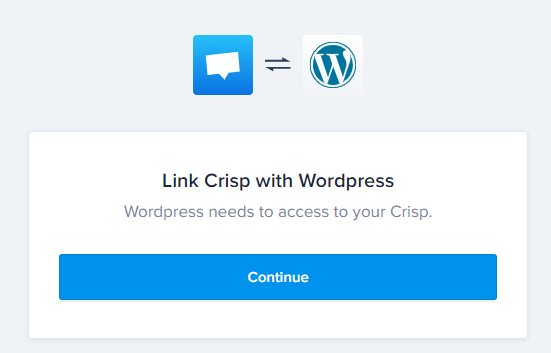 Link Crisp With WordPress Screen