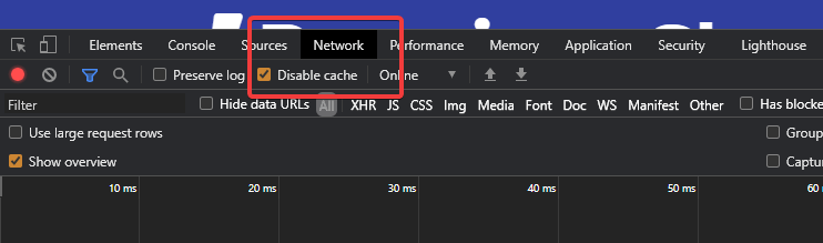 Disable Cache in Chrome Network Tab