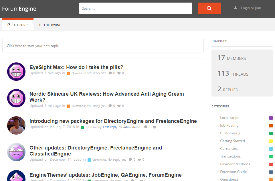 forum-engine-demo Forum Engine Demo
