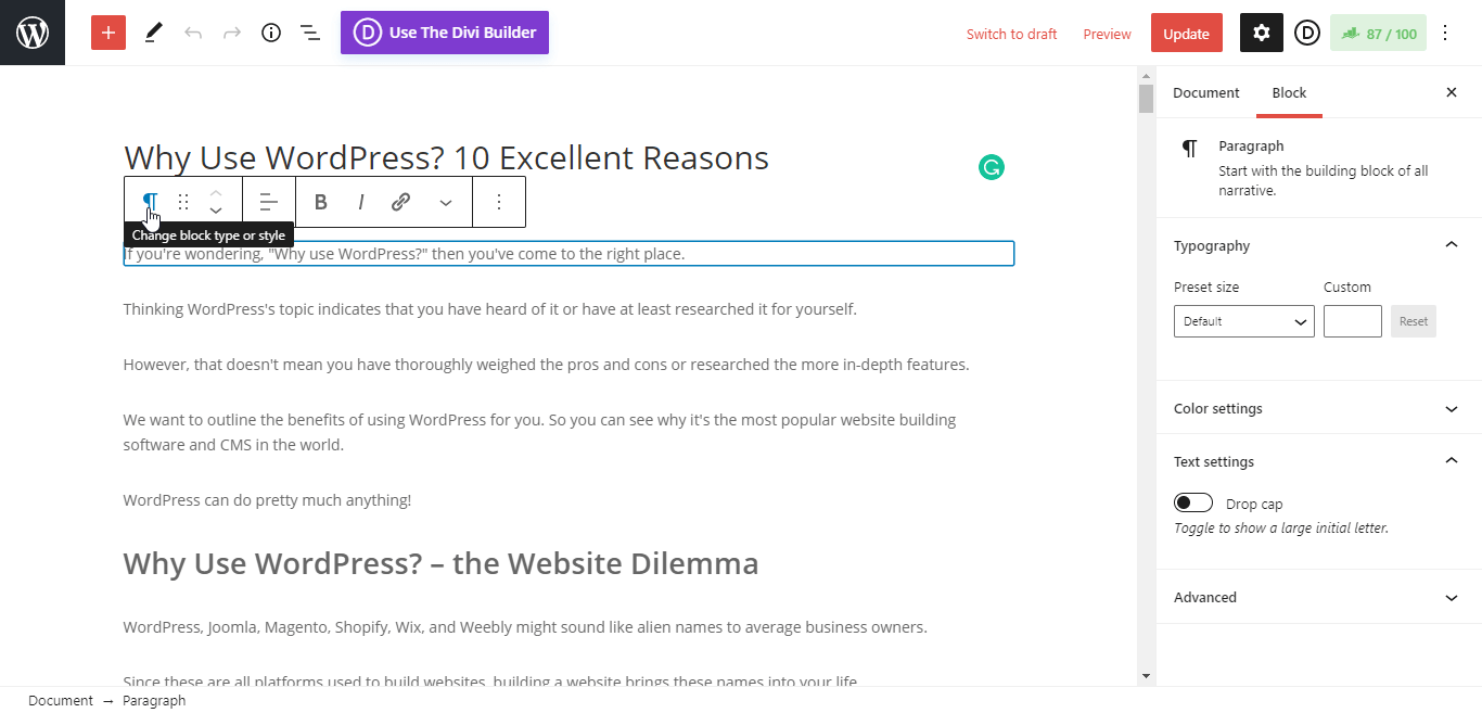 wordpress-blog-editor-interface WordPress Blog Editor Interface