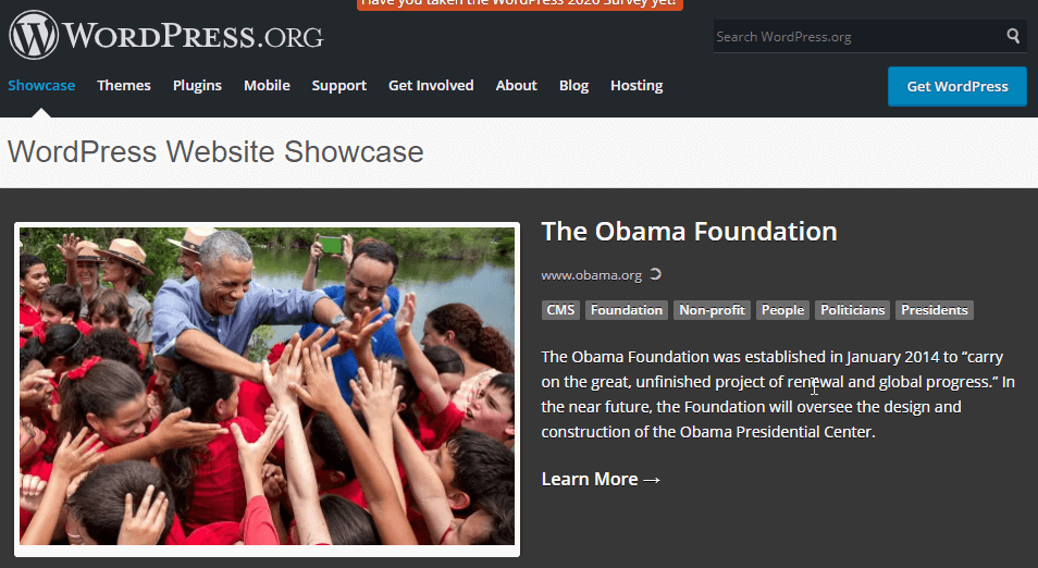 wordpress-website-showcase-obama-foundation WordPress Website Showcase The Obama Foundation