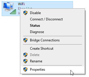 Wifi Properties Windows