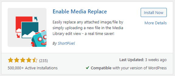 Enable Media Replace WordPress Media Library Plugin