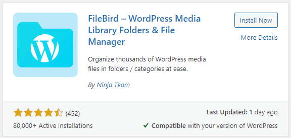Filebird WordPress Media Library Plugin