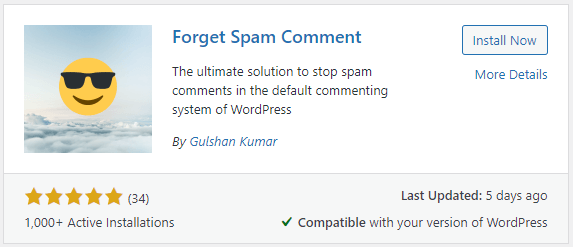 Forget Spam Comment
