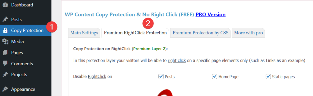 Copy Protection RightClick Premium