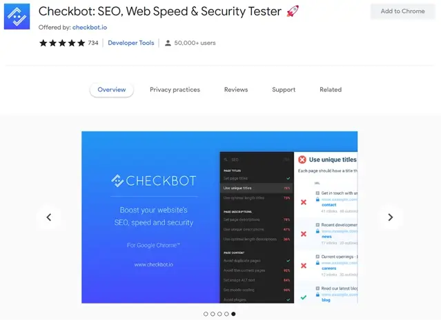 WordPress Chrome Extensions Checkbot