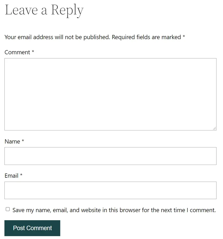 WordPress Contact Form Website Field Removed
