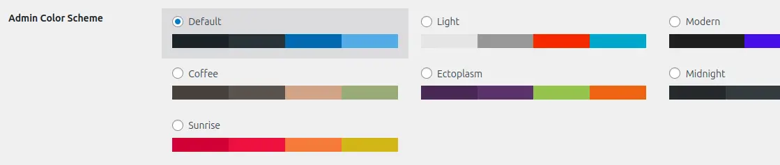 WordPress Admin Color Scheme