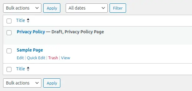 WordPress Remove Default Sample Page