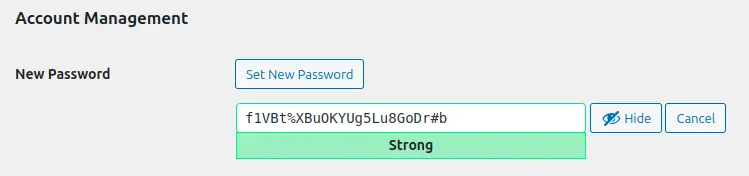 WordPress Set New Password