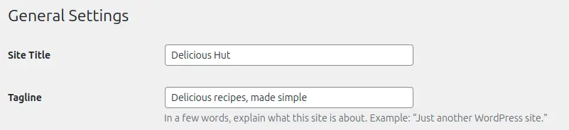 WordPress Site Title Tagline