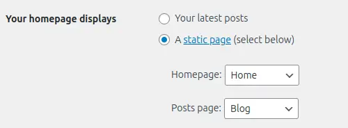 WordPress Your Homepage Displays